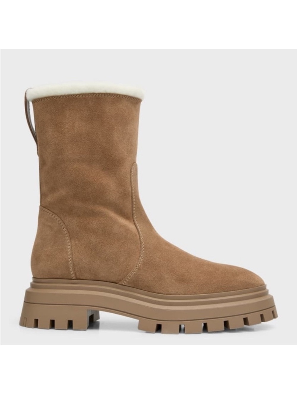 Stuart Weitzman Bedford Suede Shearling Winter Booties, Size 41.5/11 New in Box